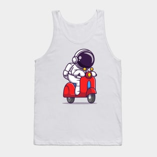 Cute Astronaut Riding Scooter Tank Top
